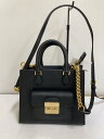 【中古】MICHAEL KORS◆BRIDGETTE2WAYハンドショルダーバッグ/レザー/BLK/無地【バッグ】