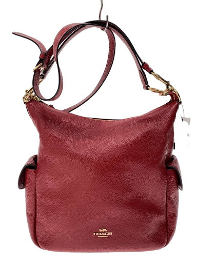 【中古】COACH◆ショルダーバッグ/レザー/RED/6152【バッグ】 【中古】COACH◆ショルダーバッグ/レザー/RED/6152【バッグ】