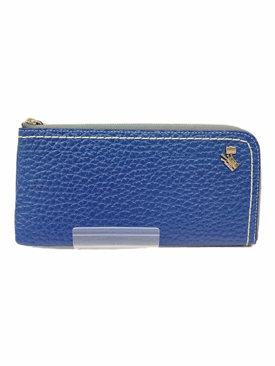 【中古】PELLE BORSA◆長財布/レザー/BLU/レディース【服飾雑貨他】