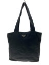 【中古】PRADA◆トートバッグ/ナイロン/BLK/無地【バッグ】