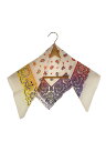 【中古】LOUIS VUITTON◆スカーフ/コットン/WHT/総柄/レディース【服飾雑貨他】