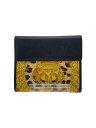 【中古】GIANNI VERSACE◆2つ折り財布/レザー/YLW/総柄