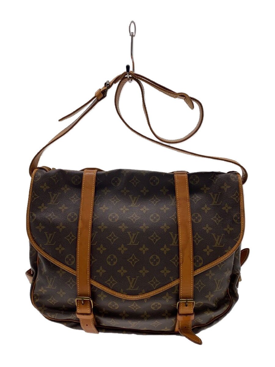 LOUIS VUITTON - 【中古】LOUIS VUITTON◆ソミュール43_モノグラム・キャンバス_BRW/PVC/BRW【バッグ】
