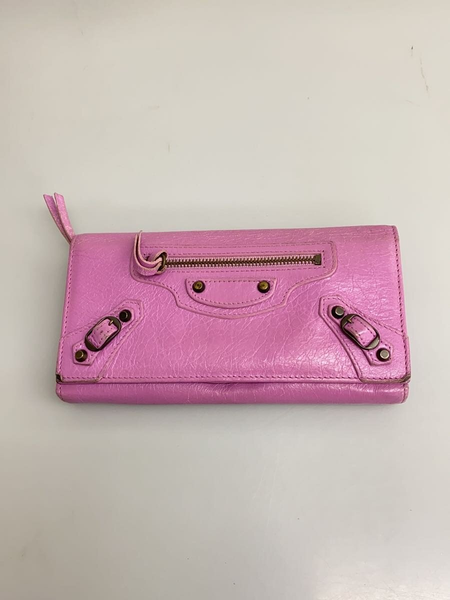 【中古】BALENCIAGA◆長財布/レザー/PUP/レディース【服飾雑貨他】