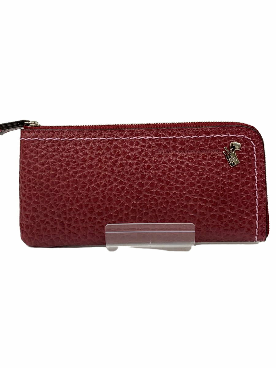 【中古】PELLE BORSA◆長財布/レザー/RED/レディース【服飾雑貨他】