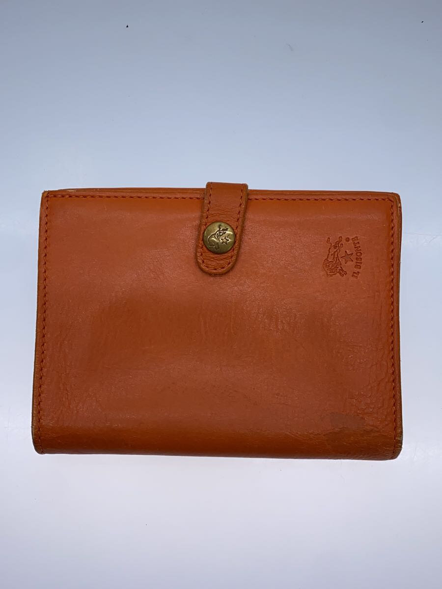 【中古】IL BISONTE◆2つ折り財布/--/ORN/無地/メンズ【服飾雑貨他】