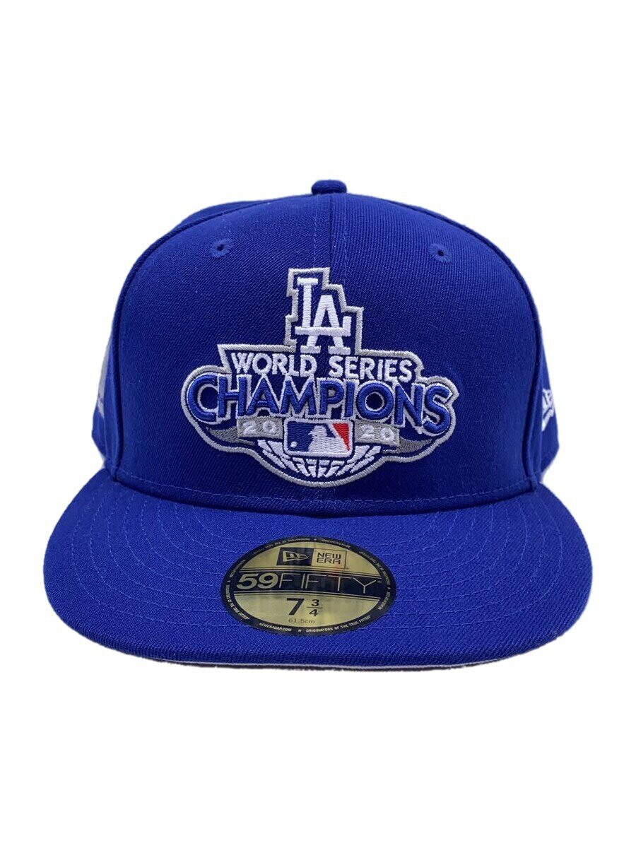 【中古】NEW ERA◆キャップ/7 3/4/ポリエステル/BLU/メンズ【服飾雑貨他】