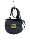 【中古】FURLA◆ショルダーバッグ/レザー/NVY【バッグ】