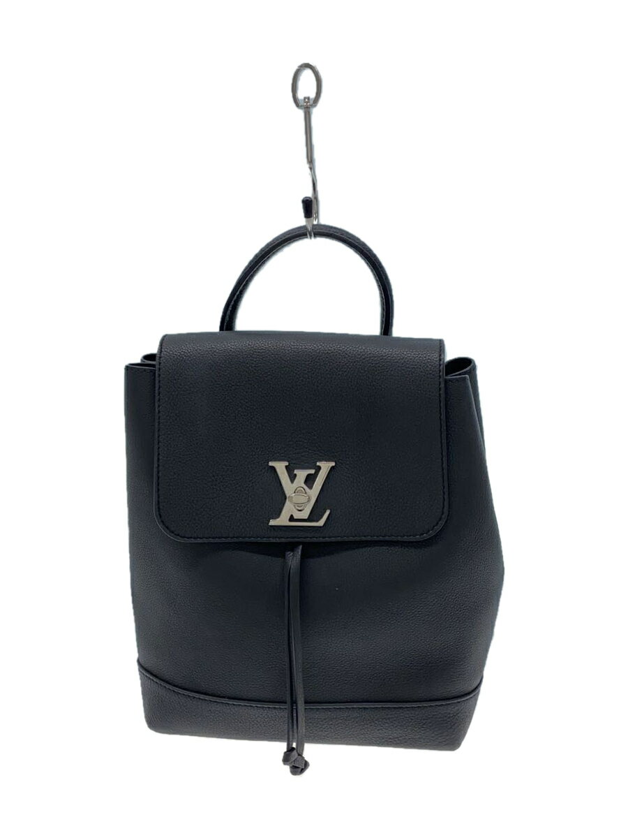 【中古】LOUIS VUITTON◆ロックミー・バックパック_BLK/牛革/BLK【バッグ】