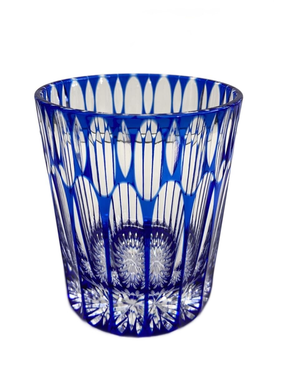 Other - 【中古】天満切子◆グラス/BLU/ロックグラス24％/つぼみ 青【キッチン用品】