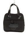 【中古】TILA MARCH◆ハンドバッグ/キャンバス/BLK/使用感有【バッグ】