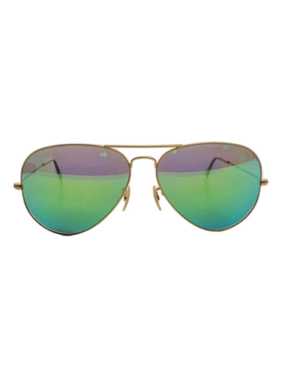 【中古】Ray-Ban◆AVIATOR CLASSIC・サングラス/メタル/GLD/GRN/メンズ/RB3025【服飾雑貨他】