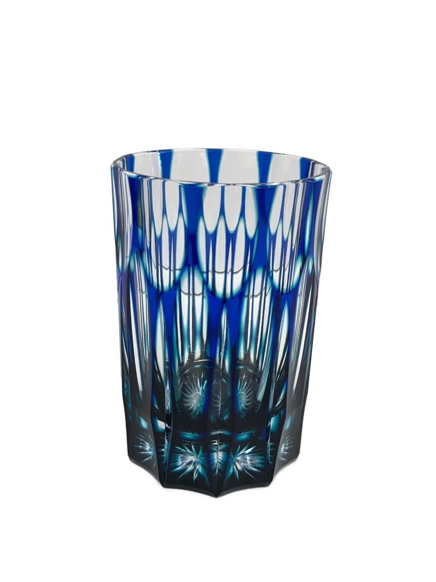 Rakuten - 【中古】天満切子◆グラス/BLU/ハイボールグラス24％/剣 青緑【キッチン用品】