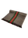 【中古】GUCCI◆マフラー/ウール/BRW/総柄/メンズ/147351 4G704【服飾雑貨他】