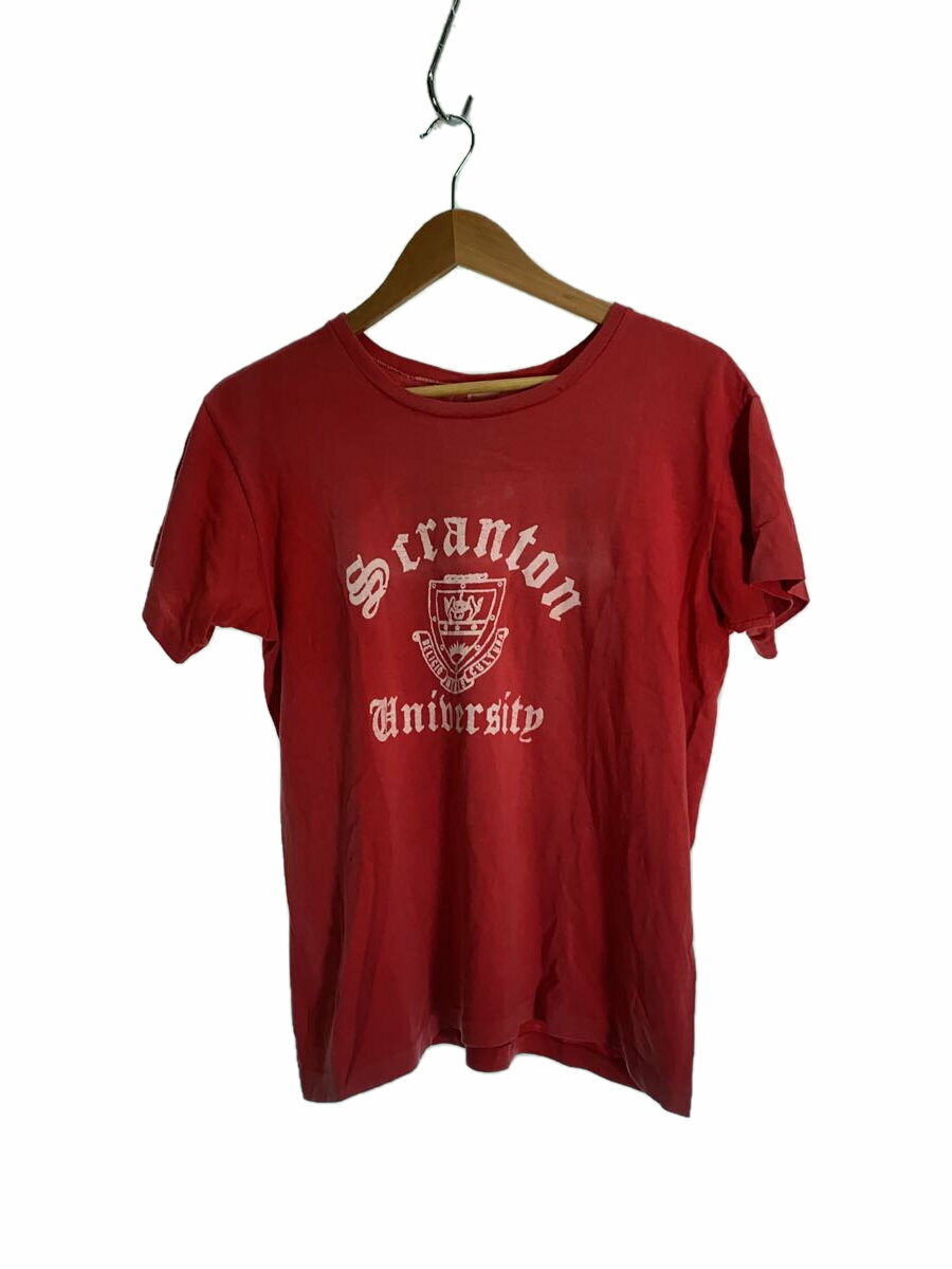 Champion◆60s/ランタグ/カレッジ/3段プリントTシャツ/M/コットン/RED/SCRANTON UNIVERSITY/