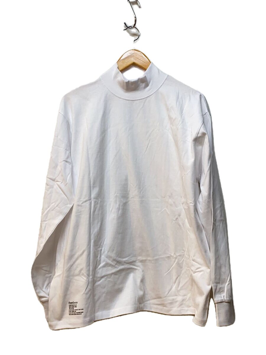 FreshService◆CORPORATE L/S MOCK NECK TEE/モックネックロングスリーブTシャツ/S/コットン/ホワイト