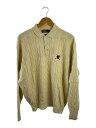 【中古】POLO RALPH LAUREN◆ニット・セーター(厚手)/XL/コットン/クリーム/ニットポロ/ケーブル/コットンニット【メンズウェア】