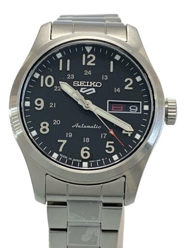 【中古】SEIKO◆自動巻腕時計/アナログ/ステンレス/BLK/SLV/4R36-13P0【服飾雑貨他】 【中古】SEIKO◆自動巻腕時計/アナログ/ステンレス/BLK/SLV/4R36-13P0【服飾雑貨他】