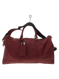 【中古】LANCEL◆ボストンバッグ/レザー/RED【バッグ】