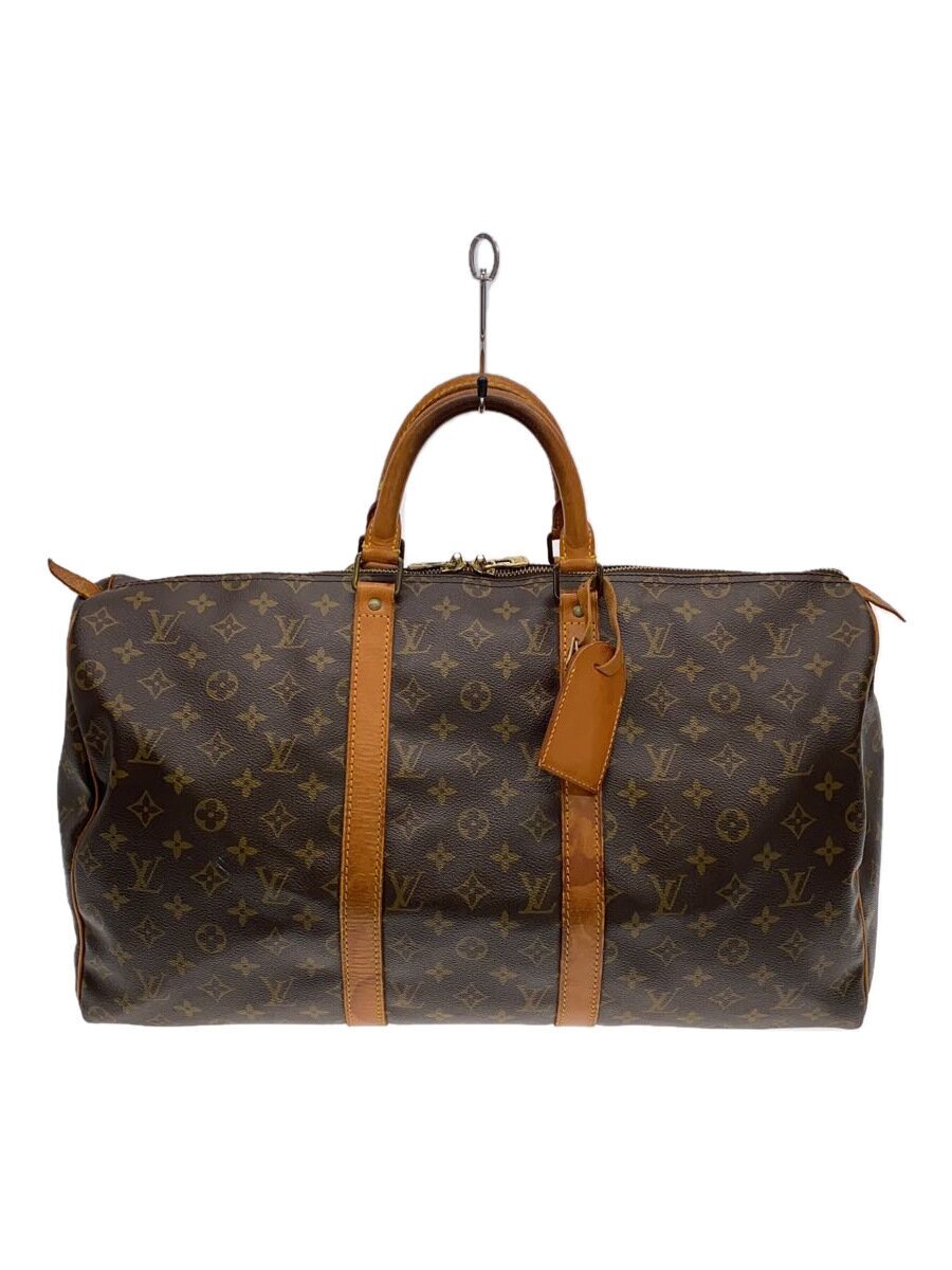 【中古】LOUIS VUITTON◆キーポル50_モノグラム・キャンバス_BRW/PVC/BRW【バッグ】