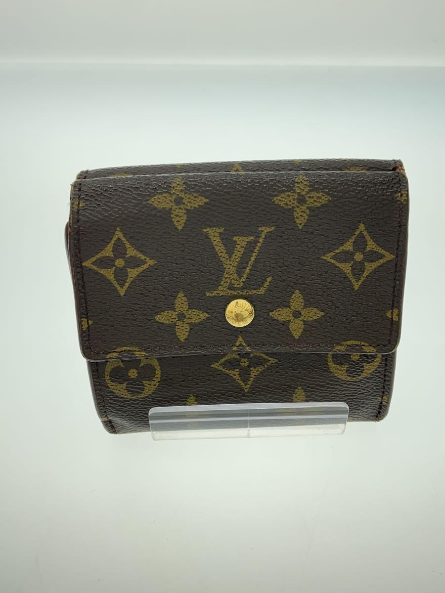 【中古】LOUIS VUITTON◆ポルト・モネ・ビエ・カルト・クレディ_モノグラム・キャンバス_BRW/PVC/BRW/総柄/レディース【服飾雑貨他】