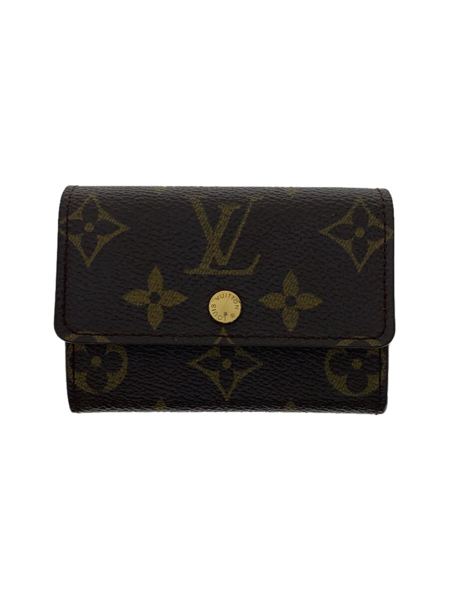 【中古】LOUIS VUITTON◆ポルト・モネ・プラ_モノグラム・キャンバス_BRW/PVC/BRW/レディース【服飾雑貨他】