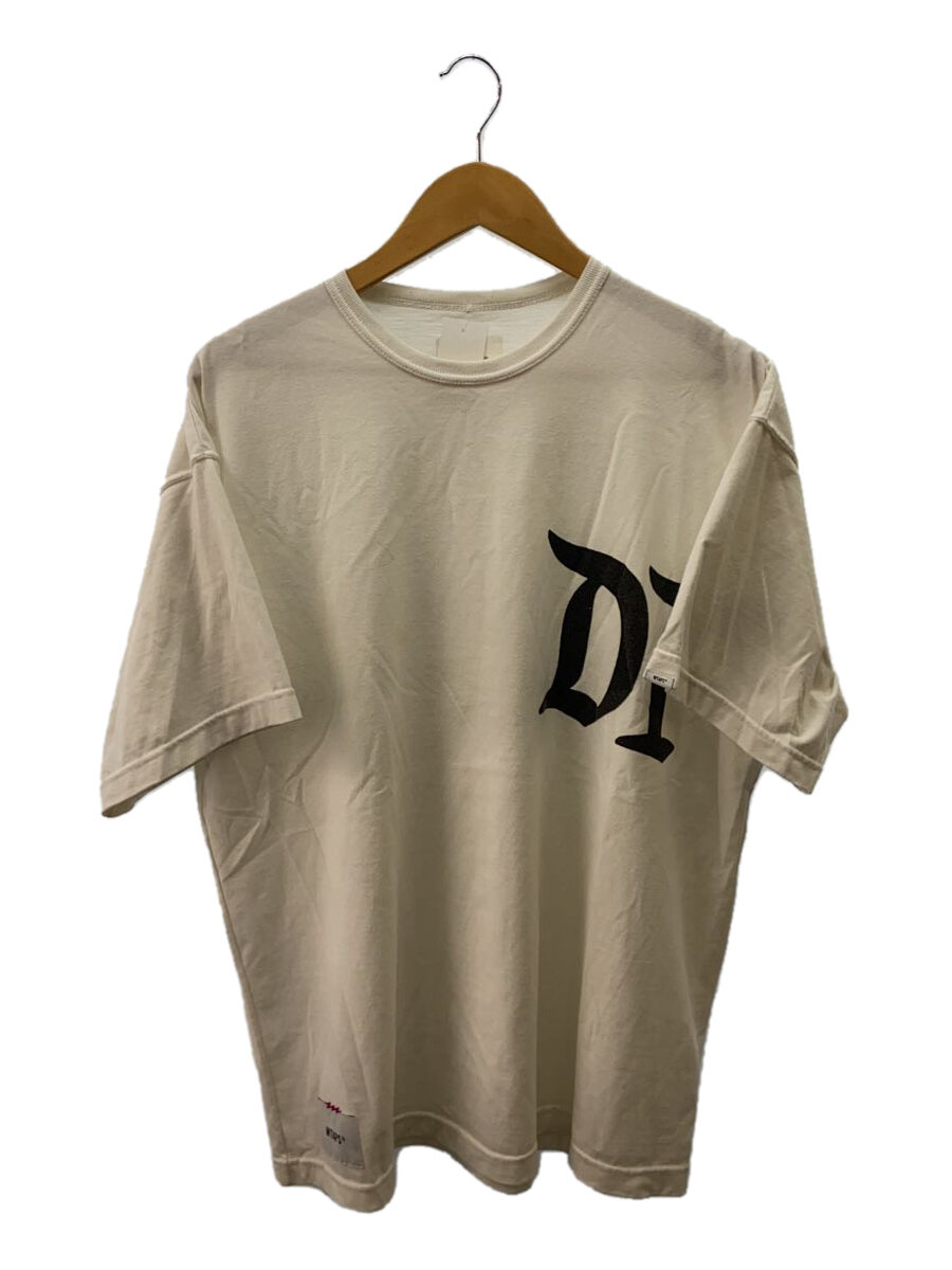 【中古】WTAPS◆Tシャツ/3/コットン/WHT/プリント/231ATDT-CSM14【メンズウェア】