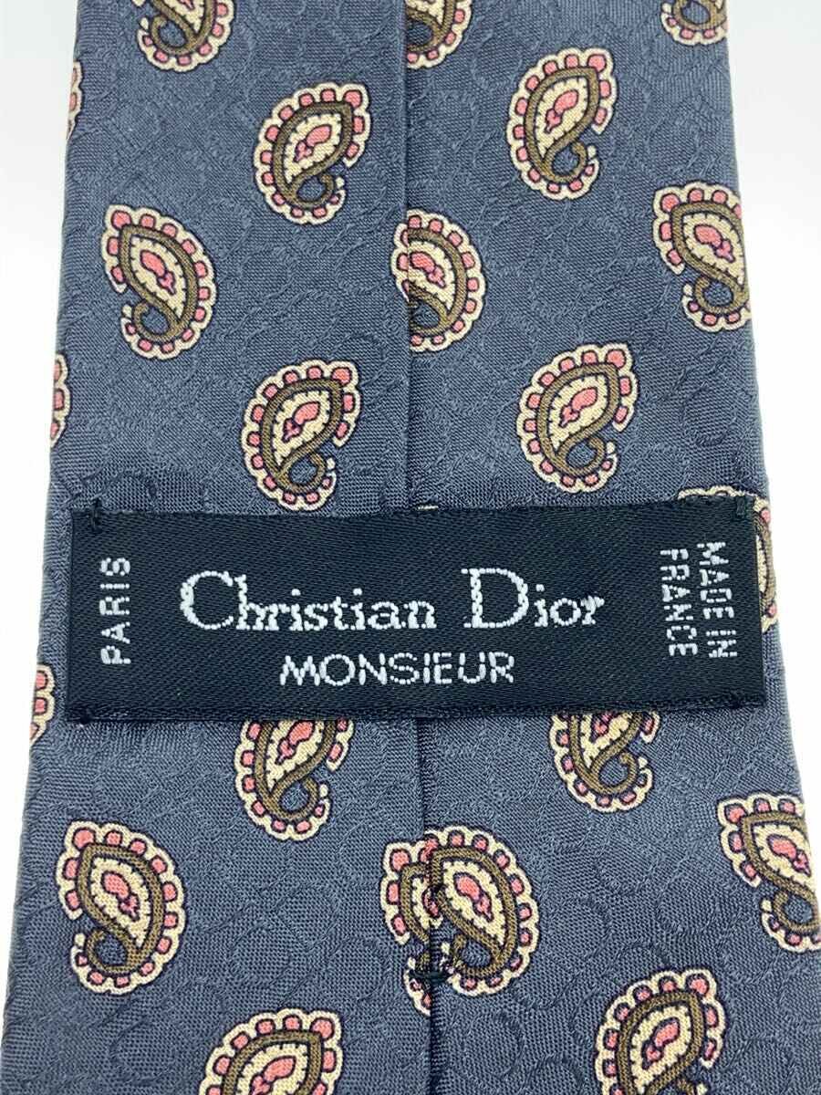 【中古】Christian Dior◆ネクタイ/シルク/GRY/総柄/メンズ【服飾雑貨他】