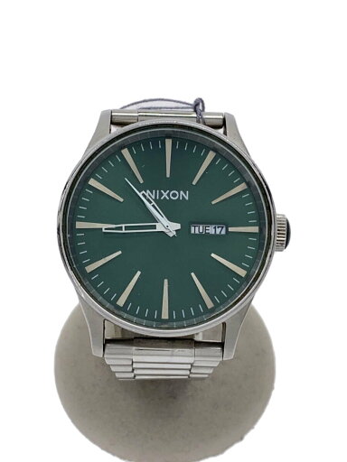 【中古】NIXON◆腕時計/アナログ/ステンレス/GRN/SLV/THE SENTRY SS【服飾雑貨他】 【中古】NIXON◆腕時計/アナログ/ステンレス/GRN/SLV/THE SENTRY SS【服飾雑貨他】