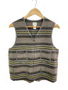 【中古】POST OVERALLS◆FLEECE VEST/ベスト/S/ウール/マルチカラー/ボーダー/1502-TWG【メンズウェア】