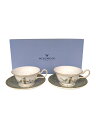 【中古】WEDGWOOD◆HUMMING BIRDS/ハミングバード/カップ&ソーサー(ピオニー)/2客/黒壺/未使用/【キッチン用品】