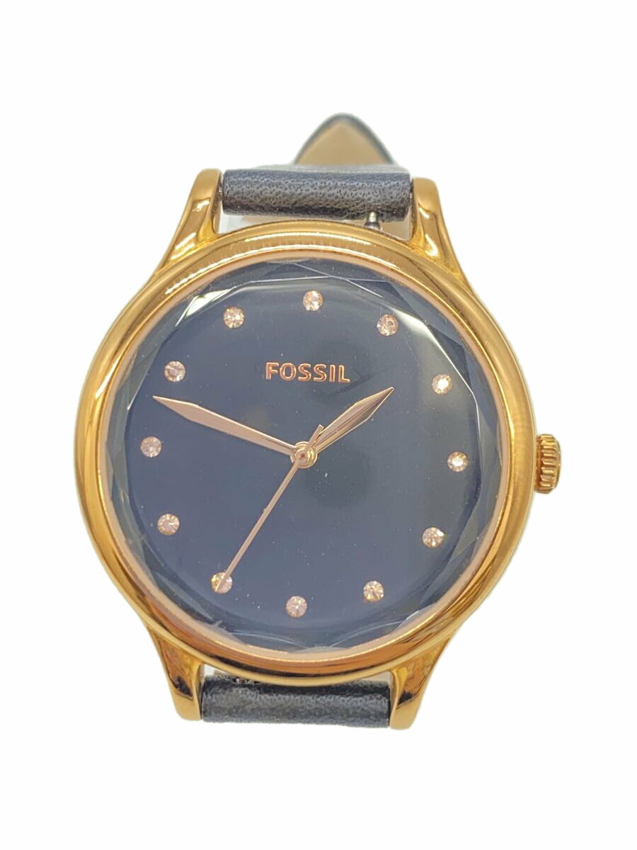 【中古】FOSSIL◆腕時計/アナログ/ラバー/BLK/BLK/ーー/ブラック/黒/BQ3446//【服飾雑貨他】