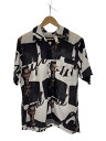 【中古】BAL◆半袖シャツ/L/レーヨン/ホワイト/総柄/grace jones/オープンカラーシャツ/小澤雅志【メンズウェア】