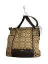 【中古】COACH◆ショルダーバッグ_シグネチャー/キャンバス/BEG/総柄【バッグ】