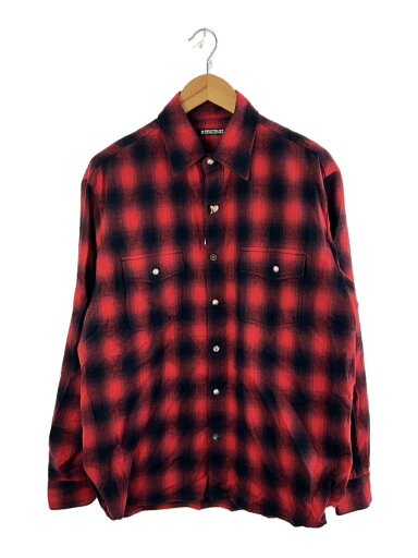 【中古】長袖シャツ/L/コットン/RED/チェック【メンズウェア】 【中古】長袖シャツ/L/コットン/RED/チェック【メンズウェア】