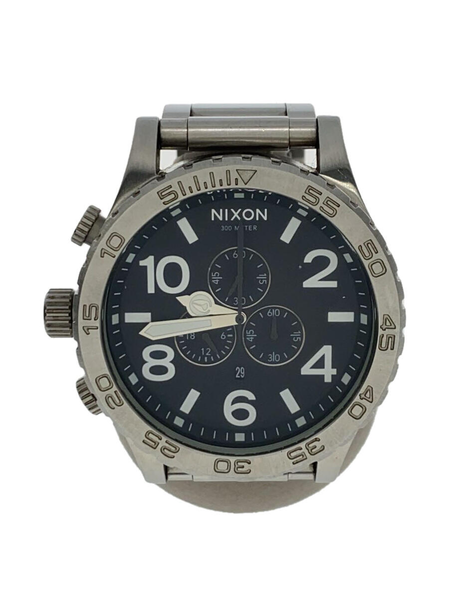 【中古】NIXON◆クォーツ腕時計/アナログ/ステンレス/BLK/SLV/THE 51-30 CHRONO//【服飾雑貨他】