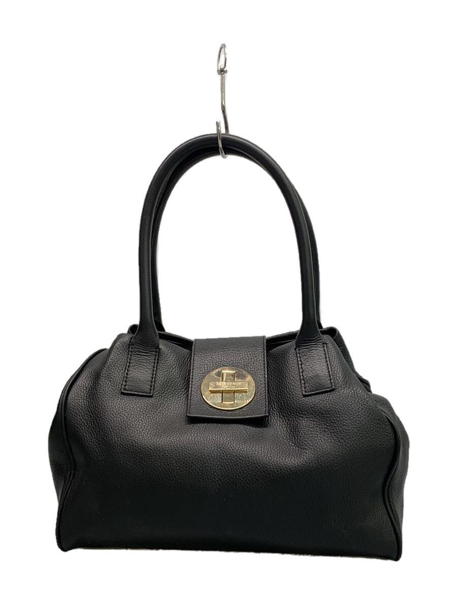 【中古】kate spade new york◆トートバッグ/レザー/BLK//【バッグ】