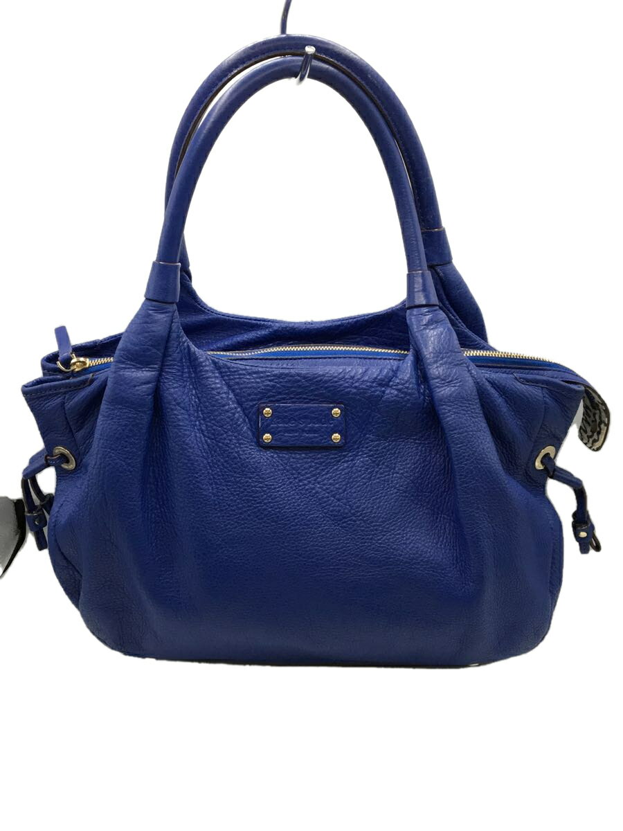 【中古】kate spade new york◆トートバッグ/レザー/BLU【バッグ】