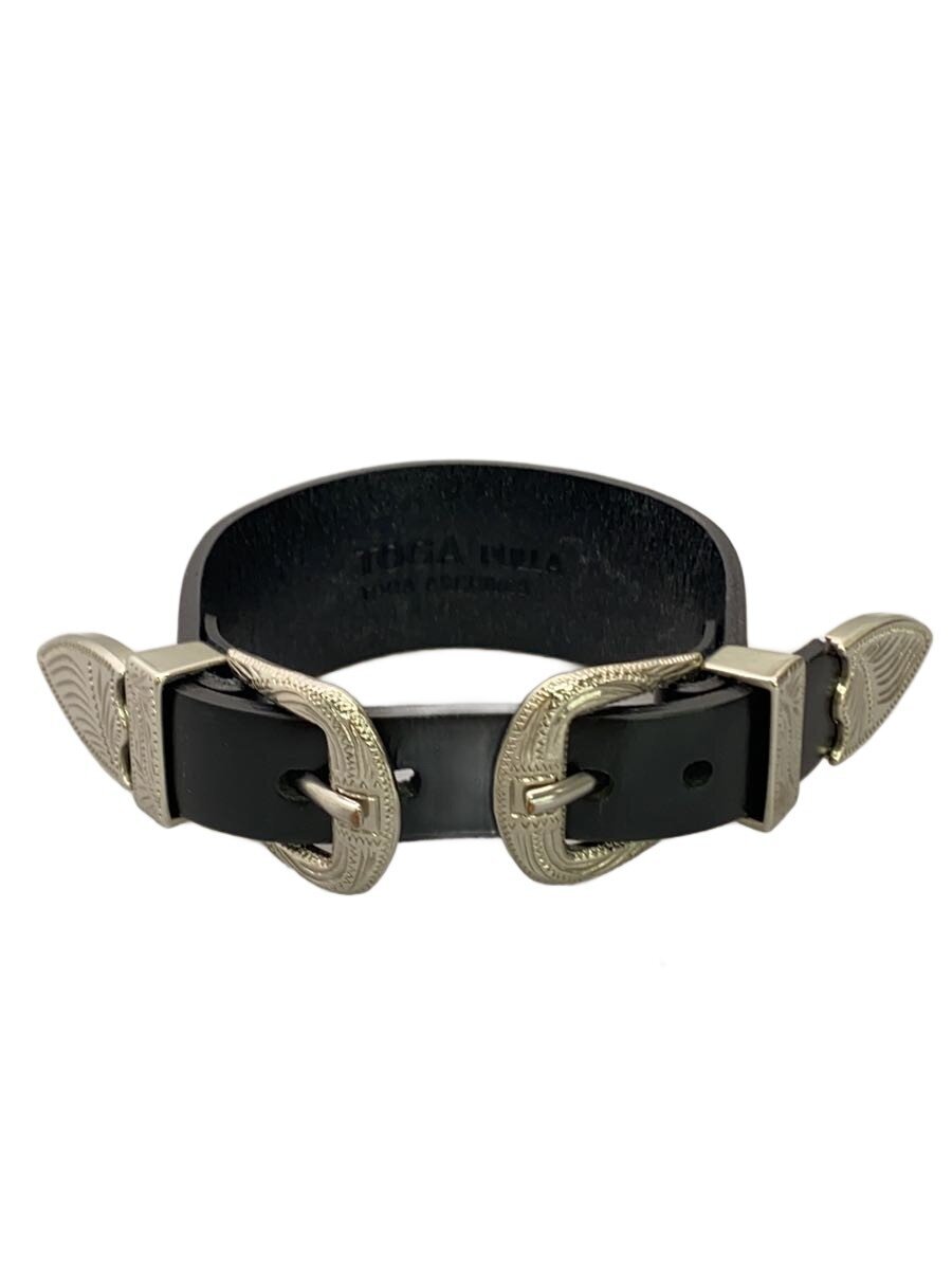 【中古】TOGA◆DOUBLE BUCKLE BANGLE/レザー/BLK/レディース【服飾雑貨他】