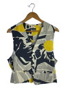 【中古】ISSEY MIYAKE◆93SS/ジレベスト/M/レーヨン/BEG/総柄【メンズウェア】