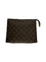 【中古】LOUIS VUITTON◆ポッシュ・トワレット26_モノグラム・キャンバス_BRW/PVC/BRW【バッグ】