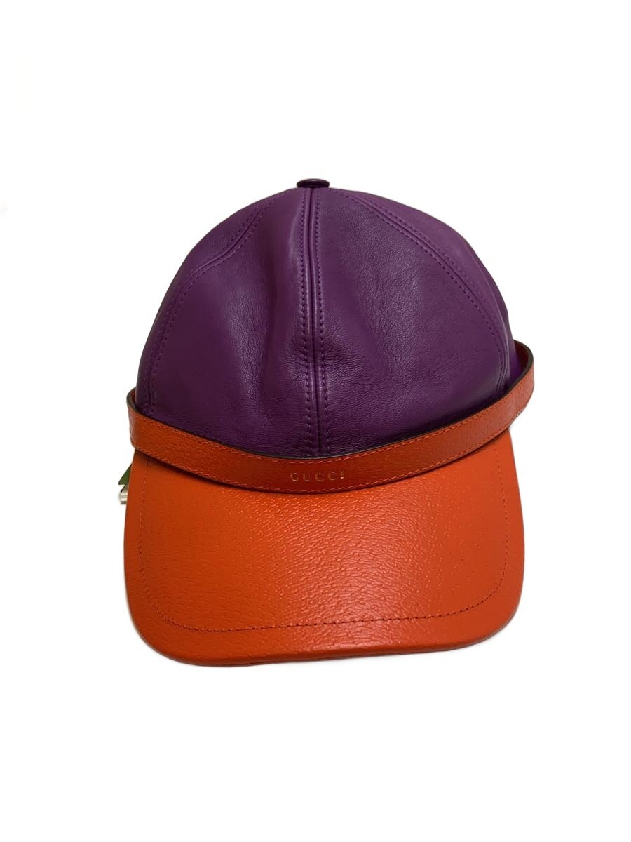 GUCCI◆Leather Baseball Hat/キャップ/S/羊革/PUP/メンズ/728964//