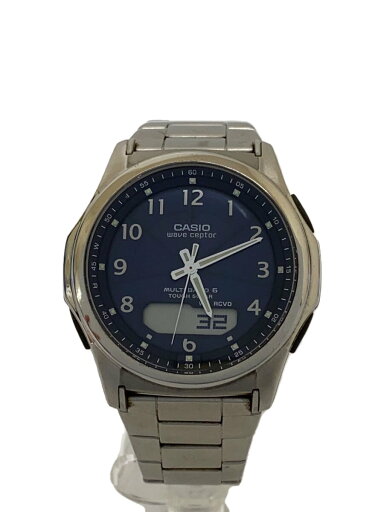 【中古】CASIO◆ソーラー腕時計・WAVECEPTOR/デジアナ/SLV【服飾雑貨他】 【中古】CASIO◆ソーラー腕時計・WAVECEPTOR/デジアナ/SLV【服飾雑貨他】