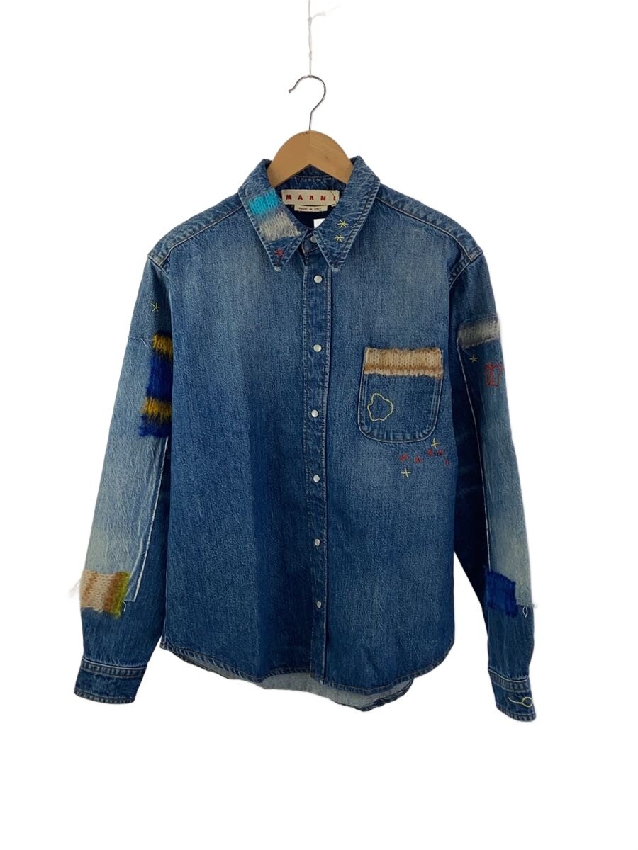 【中古】MARNI◆Stone Washed Organic Denim Mohair Shirt/44/コットン/CUJU0015L4//【レディースウェア】