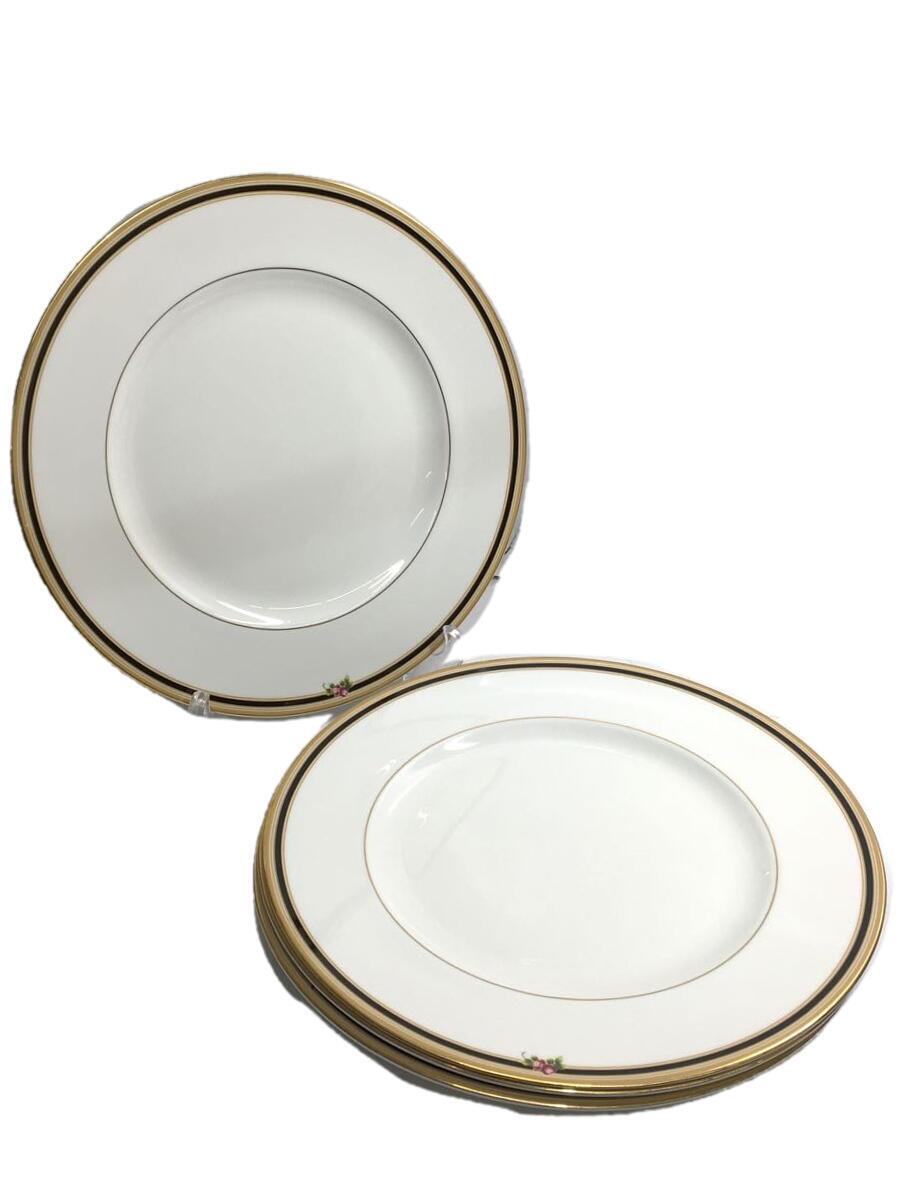 【中古】WEDGWOOD◆ウェッジウッド/CLIO/ディッシュプレート/27cm/4点セット/WHT/黒壺刻印【キッチン用品】