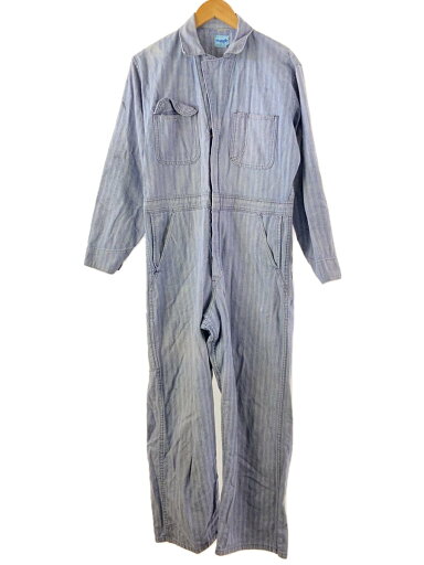 【中古】WRANGLER◆80`S/オールインワン/--/--/BLU/総柄/ヘリンボーン【メンズウェア】 【中古】WRANGLER◆80`S/オールインワン/--/--/BLU/総柄/ヘリンボーン【メンズウェア】