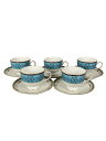 【中古】WEDGWOOD◆カップ&ソーサー/5点セット/ブルー/TURQUOISE JEWEL【キッチン用品】