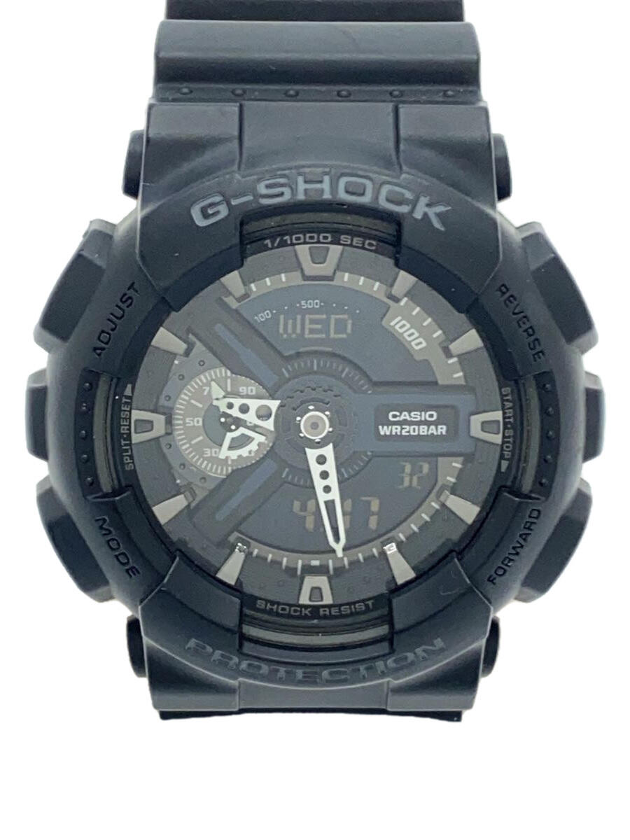 【中古】CASIO◆クォーツ腕時計/デジタル/ラバー/BLK/BLK/GA-110【服飾雑貨他】