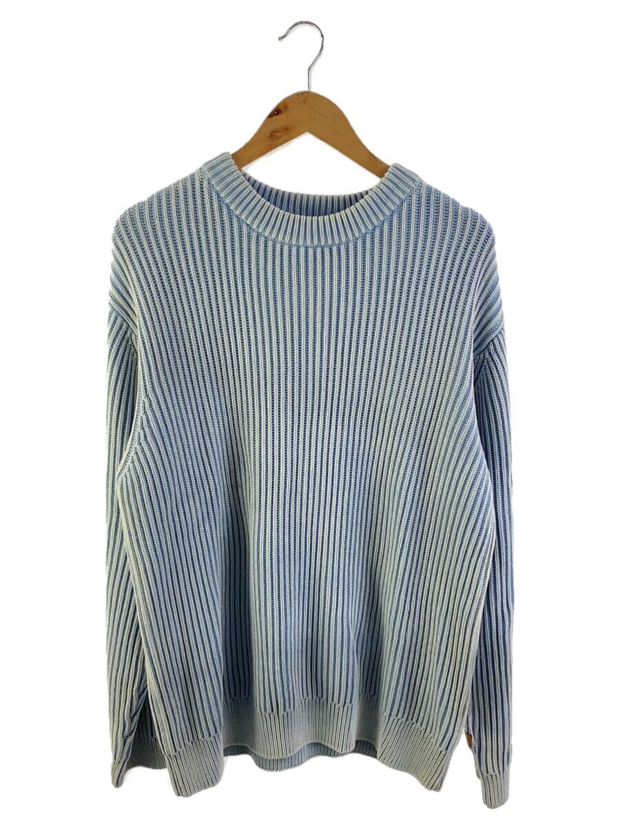 【中古】KITH◆Garment Dyed Meyer Knit Crewneck/ニット・セーター/M/コットン/BLU【メンズウェア】