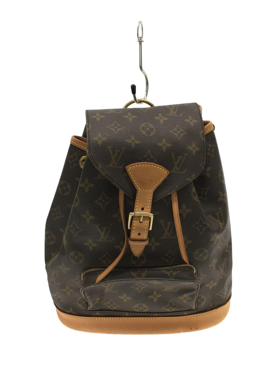 【中古】LOUIS VUITTON◆モンスリMM_モノグラム_BRW/PVC/BRW【バッグ】